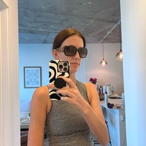Gucci bamboo detail oversized sunglasses